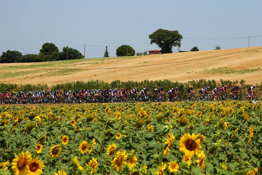 Un passaggio della tredicesima tappa del Tour de France, Muret-Rodez, 198,5 km. Getty